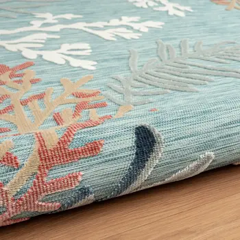 5' X 7' Blue And White Indoor Outdoor Area Rug