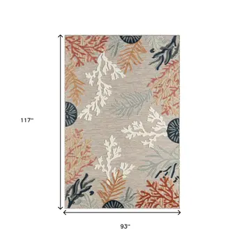 8' X 10' Blue And Gray Indoor Outdoor Area Rug