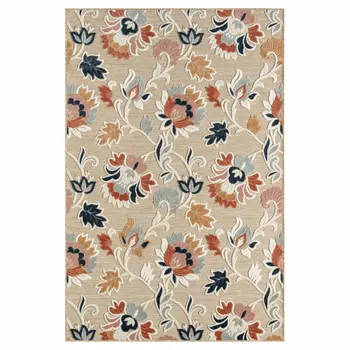 8' X 10' Blue And Beige Indoor Outdoor Area Rug