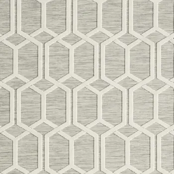 8' X 10' Gray And Ivory Indoor Outdoor Area Rug