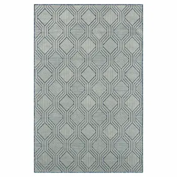 8' X 10' Blue Indoor Outdoor Area Rug