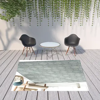 8' X 10' Blue Indoor Outdoor Area Rug