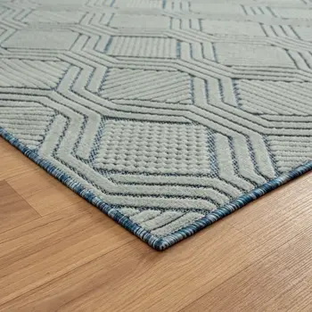 8' X 10' Blue Indoor Outdoor Area Rug