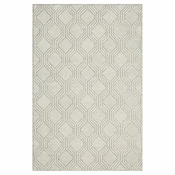 8' X 10' Gray And Ivory Indoor Outdoor Area Rug