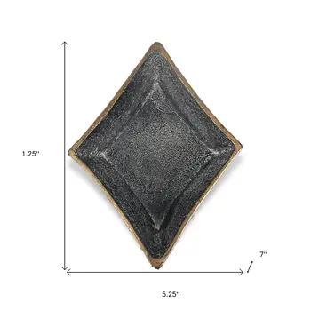5" Black Cast Iron Diamond Square Bowl