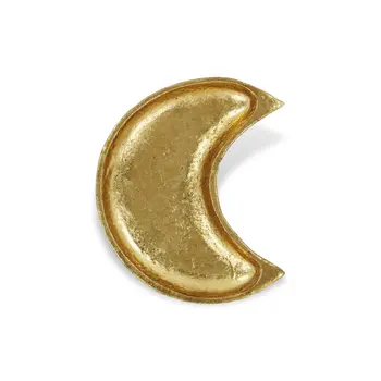 7" Gold Crescent Metal Handmade Vanity Tray
