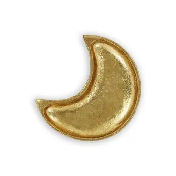 7" Gold Crescent Metal Handmade Vanity Tray