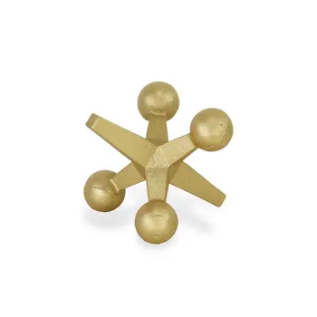 5" Gold Metal Game Hand Painted Game Tabletop Sculpture