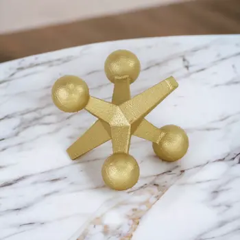 5" Gold Metal Game Hand Painted Game Tabletop Sculpture