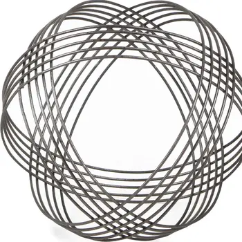 9" Gray Metal Hand Painted Decorative Orb Tabletop Sculpture