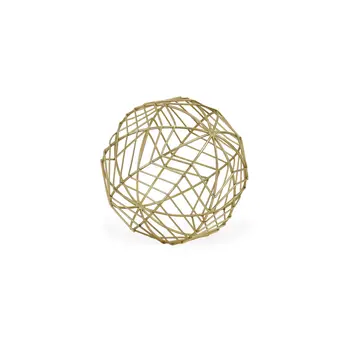 7" Gold Metal Hand Painted Decorative Orb Tabletop Sculpture