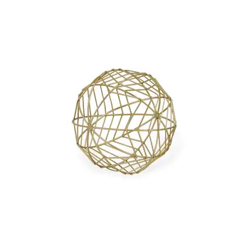 7" Gold Metal Hand Painted Decorative Orb Tabletop Sculpture