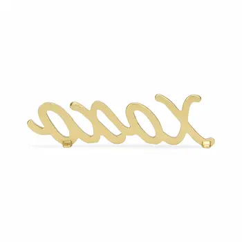 3" Gold Cast Iron Hand Painted XOXO Sentiment Tabletop Sculpture