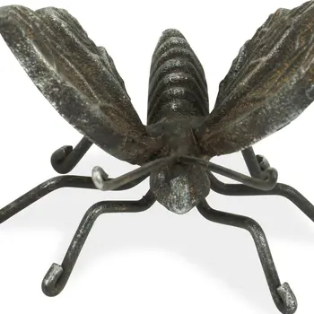 4" Black Cast Iron Butterfly Hand Painted Tabletop Sculpture