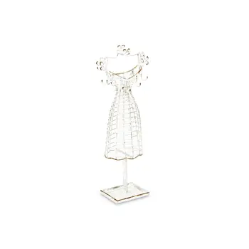 17" Silver Metal Dress Form Sculpture and Jewelry Holder