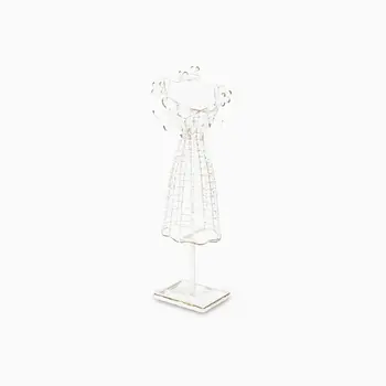 17" Silver Metal Dress Form Sculpture and Jewelry Holder