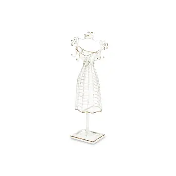 17" Silver Metal Dress Form Sculpture and Jewelry Holder