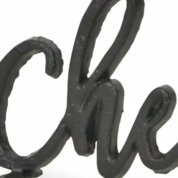 4" Black Metal Celebration Hand Painted Tabletop Sculpture