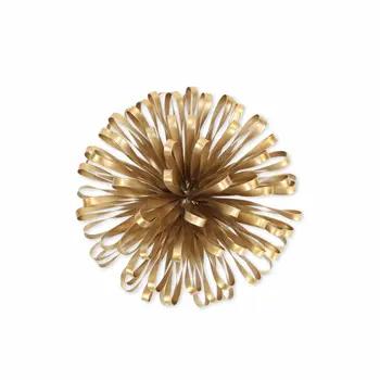 5" Gold Metal Abstract Hand Painted Sculpture