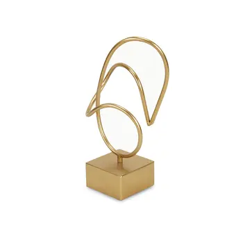 12" Gold Metal Hand Painted Tabletop Sculpture