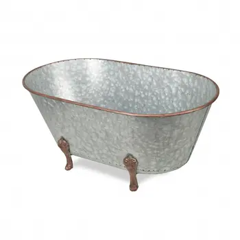 11" Gray Galvanized Metal Hand Painted Tabletop Sculpture