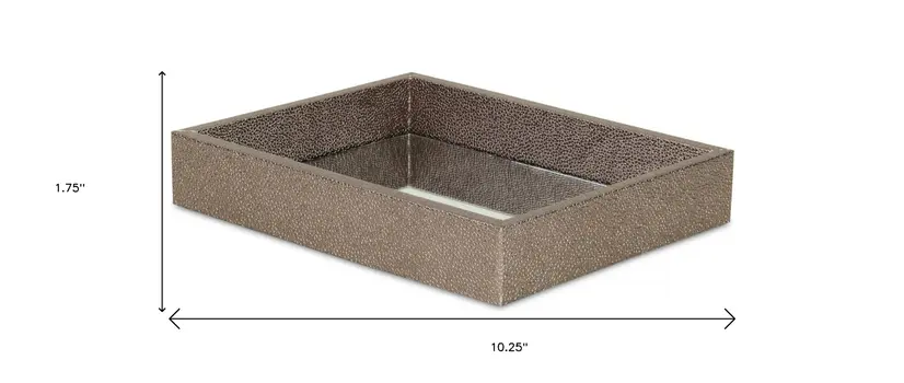 10" Gray Rectangular Wood Handmade Tray