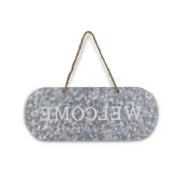 5" X 11" Gray Handcrafted Welcome Galvanized Metal Wall Decor