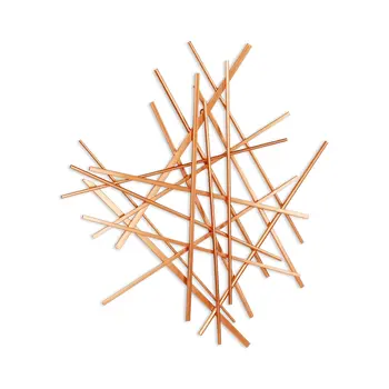 29" X 27" Rose Gold Metal Abstract Hanging Dimensional Sculpture