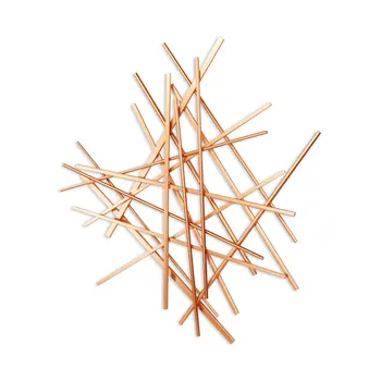 29" X 27" Rose Gold Metal Abstract Hanging Dimensional Sculpture