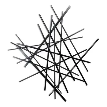 29" X 27" Black Metal Novelty Abstract Hanging Dimensional Sculpture