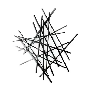 29" X 27" Black Metal Novelty Abstract Hanging Dimensional Sculpture
