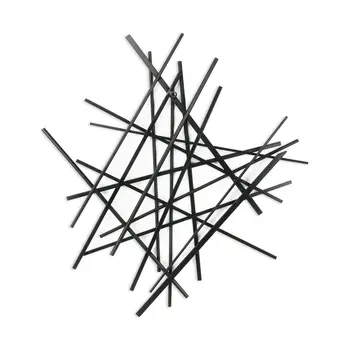 29" X 27" Black Metal Novelty Abstract Hanging Dimensional Sculpture