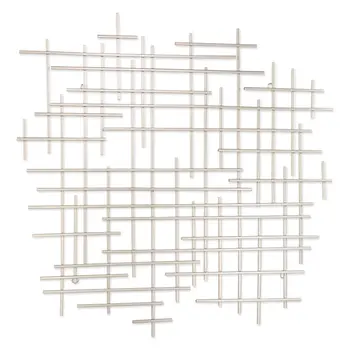 31" X 31" Silver Metal Abstract Lines Hanging Dimensional Sculpture