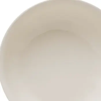 White Four Piece Round Scallop Stoneware Service For Four Bowl Set