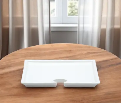 Set of Six+ White Square Porcelain China Serving Tray
