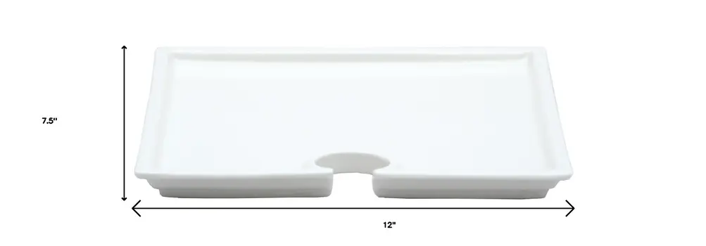 Set of Six+ White Square Porcelain China Serving Tray