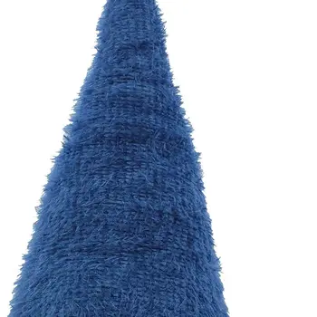 23" Blue And Gray Fabric Standing Gnome Sculpture