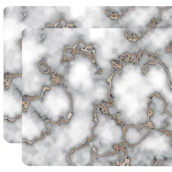 12" X 18" Gray And Gold Abstract Agglomerated cork Placemats
