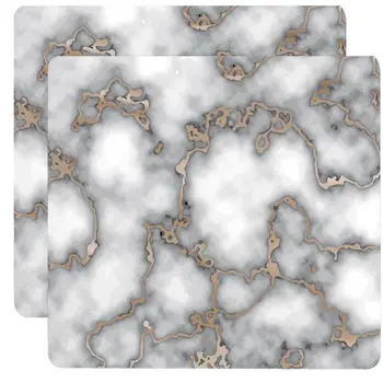 15" X 15" Gray And Gold Abstract Agglomerated cork Square Placemats