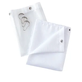 72" White Waffle Weave Fabric Shower Curtain Liner and Hooks Set
