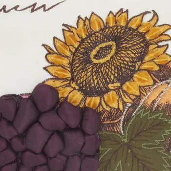 5" X 12" Yellow and White Thanksgiving Pumpkin and Sunflowers Cotton Throw Pillow