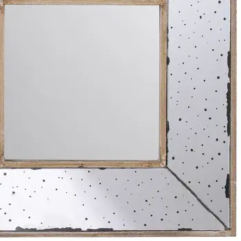 12" Square Wall Mounted Vintage Style Glass Frame Accent Mirror