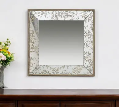 15" Square Vintage Style Wall Mounted Accent Mirror