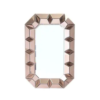 35" Rose Gold Glass Framed Accent Mirror
