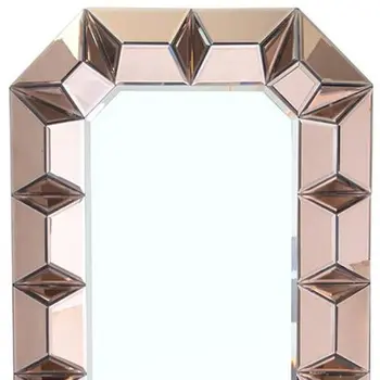 35" Rose Gold Glass Framed Accent Mirror