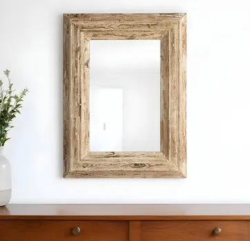 39" Natural Distressed Wood Framed Accent Mirror
