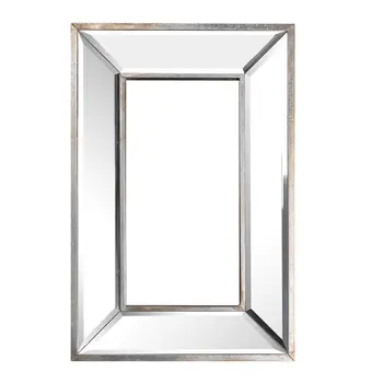 18" Silver Beveled Glass Framed Accent Mirror