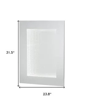 32" Silver Lighted Frame Accent Mirror
