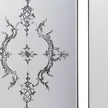 Set of Six Decorative Antiqued Glass Black Metal Framed Mirror Set