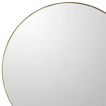 30" Gold Round Wood Framed Accent Mirror